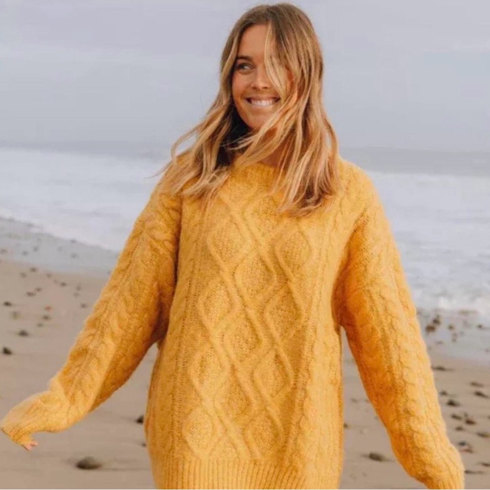 Daily Drills Oversized Crewneck Sweater Honeygold XS / Small